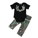 Lutents ベビー服 ロンパス カバーオール 二点セット 半袖 ロングパンツ 鹿柄 可愛い 女の子 男の子 カジュアル 快適 着心地良い 歩行服 パジャマ 新生児 出産祝いプレゼント