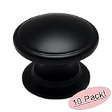 Cosmas 4702 FBフラットブラックキャビネットハードウェアラウンドノブ – 1 – 1 / 4 "直径 – Wide Base – 10パック