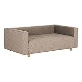 arne ベンチソファ ベンチ イス 背もたれ 肘掛け 片肘付き コーナーソファー Baggy DX-コの字 3×5 ファブリック ブラウン