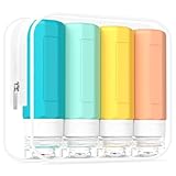 【客室乗務員推薦】Redfly トラベルボトル 90ml 4個 シャンプーボトル 旅行用 TSA承認 漏れ防止 シャンプー シリコン製 詰め替え 収納ポーチ付 BPAフリー 携帯用容器 トラベルセット カラフル