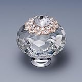 RaiFu 手すり ハンドル 40mm 豪華 クリスタル ドア ノブ キャビネット 引き出し ワードローブ 食器棚 キッチン ドア 亜鉛合金 引っ張り ハンドル 40MM ダイヤモンド