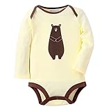 ベビー服 ボディスーツ　女の子　ロンパース ベビーウェア 出産祝い ノースリーブ プリンセス　可愛い 長袖 新生児 (18-24m, R01　ベージュ熊)