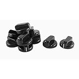 uxcell ガスストーブノブ ガスこんろ オーブンスイッチ 点火ツマミ コントロールノブ　ブラック　10個入　プラスチック