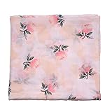 杜屋トヤ　赤ちゃん用ガーゼおくるみ　ブランケット　バスタオル　ベビー毛布　敷物　大判　花柄　柔らかい　オールシーズン　出産祝いプレゼント　新生児　ベビー　120cmx120cm (ピンク)