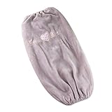 XIKA レディース あったか腕カバー 刺繍 ベロア 防寒 袖汚れ防止 掃除 キッチン 秋冬用 アームカバー ロング丈 4色 (ラベンダー)