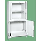 保管システム収納庫 鍵付き 前扉横収納タイプ（ケント式） スライド棚付き 幅1200×奥行640×高さ1800mm 耐荷重100kg/段、70kg/スライド SKE-PNHMS12W