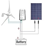 ECO-WORTHY 12V/24V 400 W風力発電機+12V 100 Wソーラーパネル+MC4 コネクター配線　L04WTG400-12P100-1