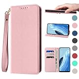 OPPO Reno7 A/Reno9 A ケース 手帳型 高質レザー OPG04 ケース Reno7A Reno9A スマホケース A201OP ケース CPH2353 ケース OPPO Reno9A カバー オッポリノ7a/9a 携帯カバー 耐衝撃 皮革 内蔵マグネット開閉式 ベルトなし スマホケース おしゃれ カードポケット スタンド機能 便利 スプラット同梱 携帯ケース ピンク