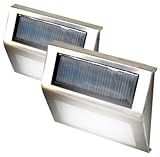 階段などに設置できる 太陽光パネル搭載 フットLEDライト【2個セット】夜間自動点灯