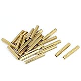 uxcell 六角スタンドオフ・スペーサ メス・スレッド 真鍮のトーン M3 x 30mm 25個入り
