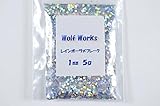 【WOLF WORKS】レインボーラメフレーク 1mm 5g 他の各カラー、5g～1000gまで選べます♪