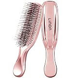 リノン スカルプケアブラシ ヘアブラシ シャンプーブラシ ウェットブラシ 頭皮ケア 頭皮マッサージ 小顔 血行促進 抜け毛予防 (ピンク)