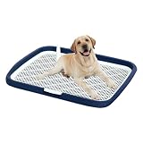 BEYOURCHOI 犬 トイレトレー 犬 トイレ 65X50CM 特大 犬 トイレトレー 飛び跳ね防止 ステップ しつけ トイレトレーニング 犬用トレイボックス屋内/屋外 高さ6.5CM (ブルー)