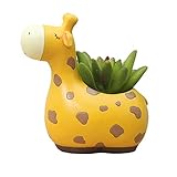 かわいい動物の形の家の装飾多肉植物の花瓶のポットデスクトップフラワーポットミニ盆栽ポット (ジラフ)