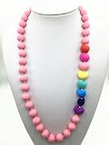 Baby and Mommy Beads Food Silicone Teething - Food grade Silicone Teething Necklace with heart beads