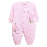 ボディースーツ カバーオール ベビー服 子供用 綿 かわいい 肌触りいい 快適 柔らか 出産祝い ピンク 73cm