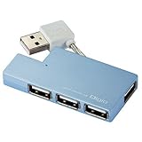 Digio2 4ポートUSB2.0ハブ バスパワー ブルー 『極薄』薄さわずか9mmの超ミニサイズ UH-2234BL