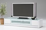 日本製 モダン 幅160cm 高さ30cm ロータイプテレビボード 完成品 (ホワイト)