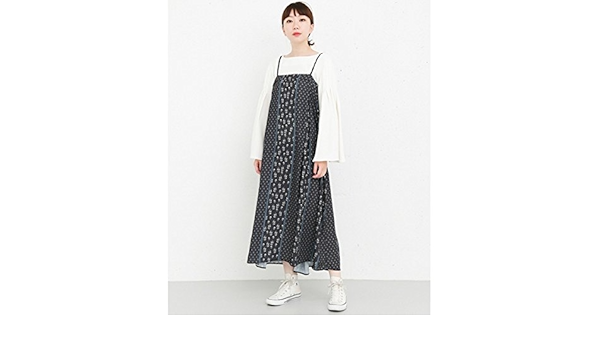 Amazon Co Jp Kbf Kbf レディスワンピース Kbf バックリボンロングキャミワンピース Black One 服 ファッション小物