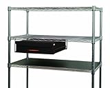 ルミナス ポール径25mm用パーツ 収納性アップパーツ 【ストレージボックス】スチールラック奥行46cm用 ウッドハンドル吊下げボックス1段幅42cm(ブラウン) 幅42×奥行46.5×高さ14cm MAH1-42BR