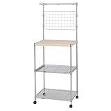 レンジ台 レンジラック キッチンラック 幅60 【メタルラック ランキング入賞】メタル製 ラック スチールラック19mmポール ルミナス フィール 木棚 レンジ台 MD6015-4MR 棚 4段/幅60cm 高さ150モデル ＜サビに強い防