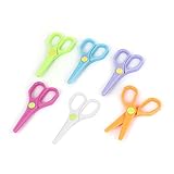uxcell 装飾はさみ　シザー　プラスチックハサミ　DIY　6個　アソートカラーハンドル　イエロー　グリーン