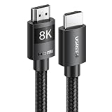 UGREEN 10K 8K HDMI 2.1 HDMIケーブル 3M 48Gbps 超高速 8K@60Hz 4K@240Hz 144Hz 120Hz eARC イーサネット HDCP 2.3 Dynamic HDR UHD 3D Mac mini M4/M4 Pro/PS5/PS4/XboxX/S/サウンドバー/Switch/TV/PC/モニターなど適用