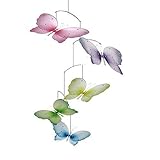 The Butterfly Grove Emily Butterfly Nursery Mobile 3D Hanging Mesh Nylon Decor, Multicolored [並行輸入品]