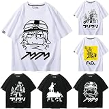 [ZYNE] フリクリ Flcl Tシャツ 半袖 ティーシャツ 夏服 コスチューム 上着 短袖 日常服 記念シャツ コスプレ衣装 インナーシャツ スポーツシャツ 軽い 柔らかい 通勤 通学カ ジュアル ゆったり アニメ 萌えグッズ 男女兼用 (3,L)
