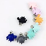 Mamimami Home 母は専属DIYアクセサリー シリコーンおしゃぶりクリップ 食品グレード 歯固め クリップ 赤ちゃんのおもちゃ　看護ジュエリー作り用 [恐竜15個・混合色]