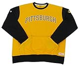 MLB Pittsburgh Piratesダイヤモンドフリースクルースウェットシャツ L ブラック