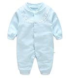 エルフ ベビー(Fairy Baby)ベビー服レース女の子 カバーオールロンパース 長袖 春秋 出産祝い ブルー 66cm