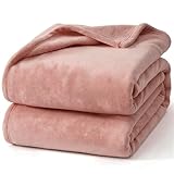 Hansleep 毛布 シングル ブランケット 140x200cm マイクロファイバー 柔らかく肌触り フランネル 洗える 静電防止 四季適用 (140x200,グレーピンク)