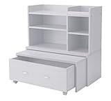 国産 デスク付シェルフ ホワイト