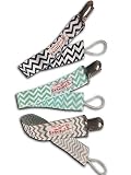 Baby Pacifier Clip | Infant Binky Leash | Light Gray | Mint | Dark Blue Chevron | 3PK by Esseto