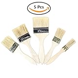5パックペイントチップブラシ、cbtoneペイントandチップペイントブラシ木製ハンドル付き壁、furniturepaint、しみ、ワニス、接着、Gesso – 5異なるサイズ