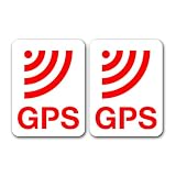 盗難防止 ステッカー GPS シール 防犯ステッカー 盗難 防犯 いたずら 事故 防止 セキュリティ 車 自転車 バイク 傘 光沢 防水 耐水 屋外 （GPS 電波マーク ２枚セット ホワイト）