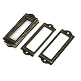 uxcell ラベル・フレーム　オフィス　引き出し　キャビネット　ラベル　83mmx30mm　ブロンズ・トーン　10個入り