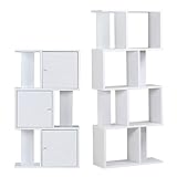 arne ディスプレイラック 完成品 シェルフ 本棚 扉付き 飾り棚 薄型 alto DX-3 alto4 ホワイト 2点セット