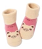 [豚]太い幼児の赤ん坊のための幼児コットンソックス、1?3年、2ペア