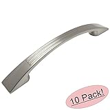 Cosmas 9604 – 128snサテンニッケルキャビネットハードウェアハンドルプル – 5 " ( 128 mm )穴中心 – 10パック