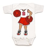 NC State Wolfpack Heads Up 。Cheerleader Baby Onesie (新生児)