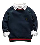 (コ-ランド) Co-land ベビー セーター ニット キッズ 男の子 子供服 長袖 丸首 配色 ボーイズ 秋冬トップス プルオーバー フォーマル 通園通学 ネイビー 150
