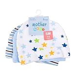 Feiscat ベビーハット 子供 帽子 可愛い お出かけ 人気ハット 夏 バイザー サンハット星柄 ３セット 新生児用 日除け UV対策 お出かけ プレゼント uvカット (ブルー)