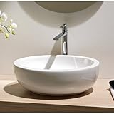 Scarabeo Scarabeo 8112-No Hole-637509863685 Luxury Vessel Ceramic Bathroom Sink, White [並行輸入品]