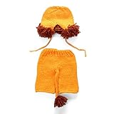 Zhhlinyuan Newborn Baby Photography Props Infant Knit Crochet Costume Outfits Beanie+Pants 0-4M 3922