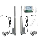 ECO-WORTHY　200mm　電動　シリンダ　アクチュエーター*2個　リモート・コントローラー付属(DC12V)　キット