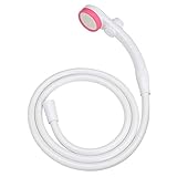 ガオナ これエエやん シャワーヘッドとホースのセット 節水 極細 ストップ (シャワー穴0.3mm 肌触り・浴び心地やわらか 低水圧対応 ピンク) GA-FH023