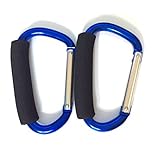 Mommy Hook, Stroller Hook, Hanger for Baby Diaper Bags, Groceries, Clothing, Blue (Large) by Dgasin