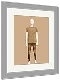 AshleyフレームプリントオスMannequin Dressed in Tシャツとジーンズ、壁アートホーム装飾、ag6037879 35x30 Silver Frame 6037879-AFPP1-